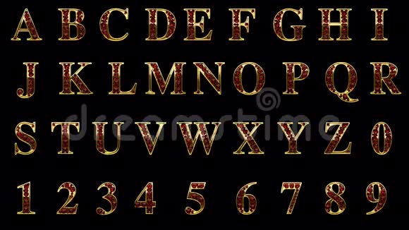 循环阿尔法垫金色字母表视频的预览图