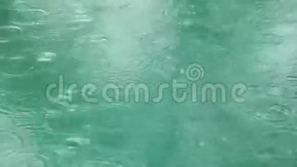 雨滴到游泳池里视频的预览图