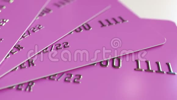 粉色信用卡可循环运动背景视频的预览图