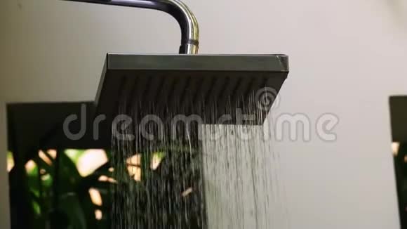 热带国家的室外雨水淋浴视频的预览图