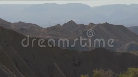 沙漠山脉景观西班牙阿尔梅里亚视频的预览图