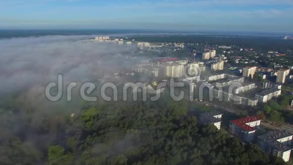 维斯图拉河上的绿色城市鸟瞰视频的预览图