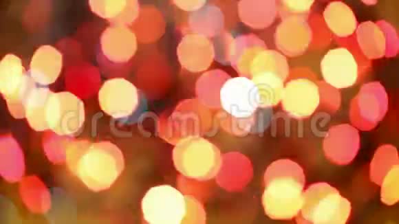 快速闪烁模糊的圣诞灯背景视频的预览图
