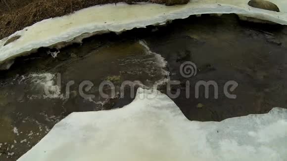 冬天的小溪视频的预览图