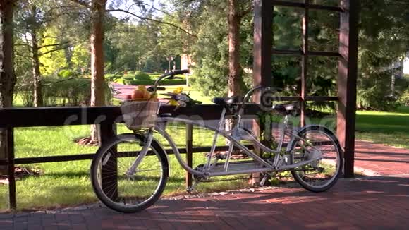带篮子水果的自行车视频的预览图