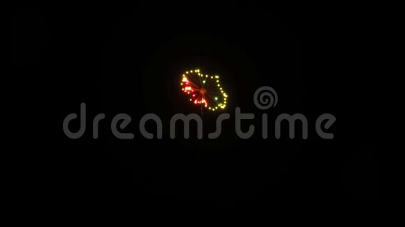 缤纷烟花爆光中的夜空绿幕动画视频的预览图