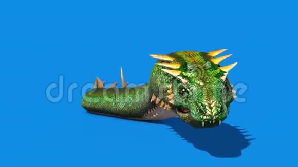 神话怪物龙吃蓝屏3D渲染动画视频的预览图