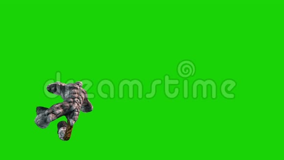 石人怪物绿色屏幕循环3D渲染动画视频的预览图