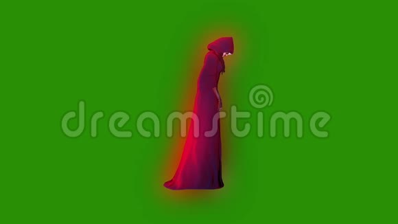 幽灵实体女巫攻击侧绿色屏幕3D渲染动画视频的预览图