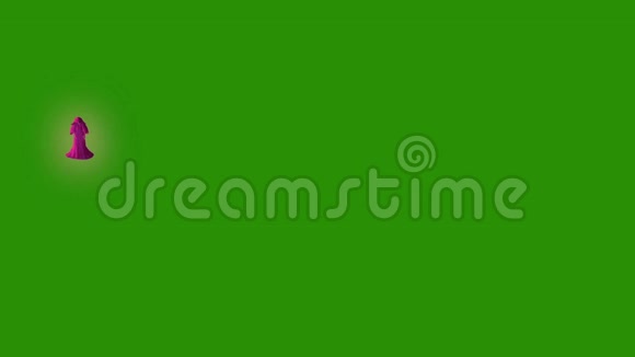 幽灵实体女巫苍蝇拍正面绿色屏幕3D渲染动画视频的预览图