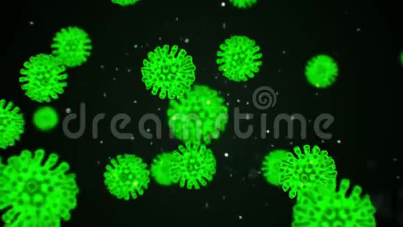 感染血液中冠状病毒2019nCOV病原菌细胞的三维抽象模型视频的预览图