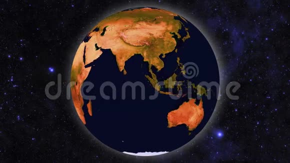 地球从太空现实世界地球旋转缓慢的动画视频的预览图