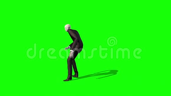 滑头模具跳边绿色屏幕三维渲染动画恐怖视频的预览图