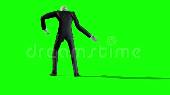 Slendrman死而复生的绿色屏幕3D渲染动画恐怖视频的预览图