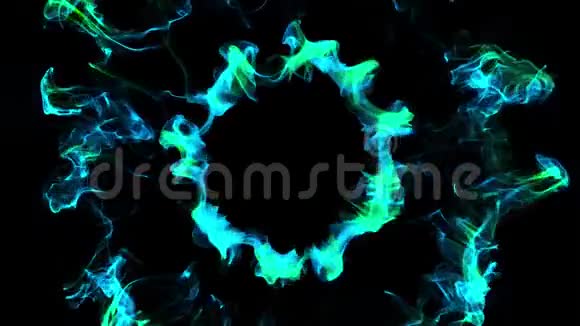 多次蓝绿色脉动冲击波粒子爆炸视频的预览图