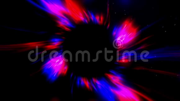 抽象宇宙未来感隧道超跃入星系光霓虹发光速度三维渲染视频的预览图