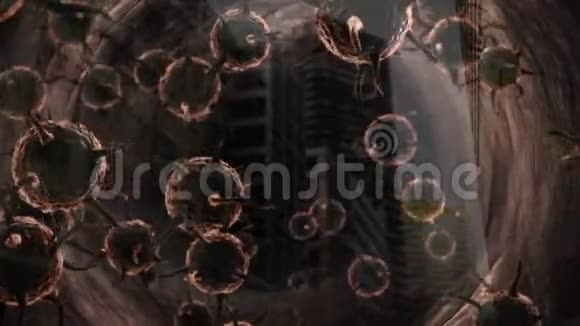 棕色电晕病毒漂浮的动画视频的预览图