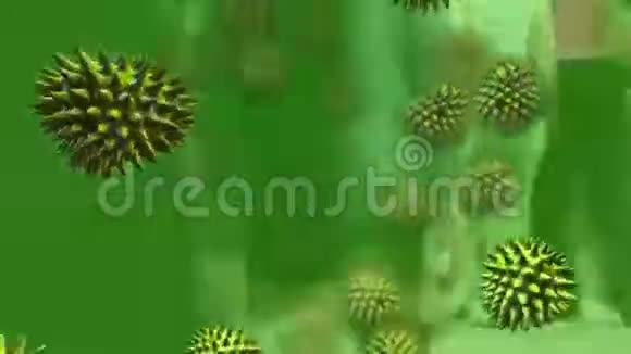 绿色电晕病毒背景动画视频的预览图