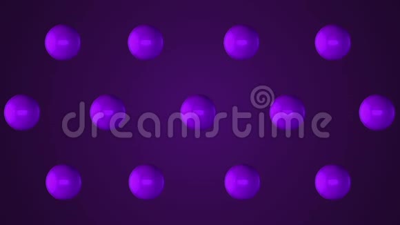 紫色背景上面有脉动的移动光紫色球体视频的预览图