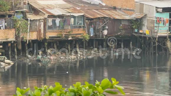 河上的贫民窟西贡越南3观点视频的预览图