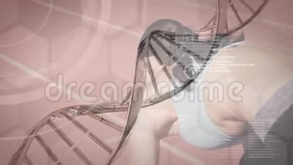 3D金属DNA动画与女性跑步视频的预览图
