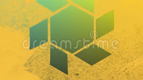 绿色和黄色背景通过黄色六角形前景视频的预览图