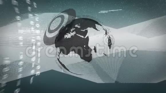 带灰色背景数据处理的环球旋转视频的预览图