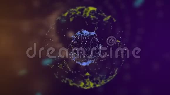 普莱克斯网络透明地球暗离焦背景与彩色激光线浮动周围视频的预览图