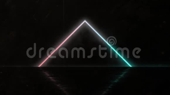 三角形几何霓虹灯发光动画视频的预览图
