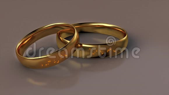 结婚戒指与出现火热的文字我爱你两枚结婚戒指象征着婚姻和爱情3D绘制视频的预览图
