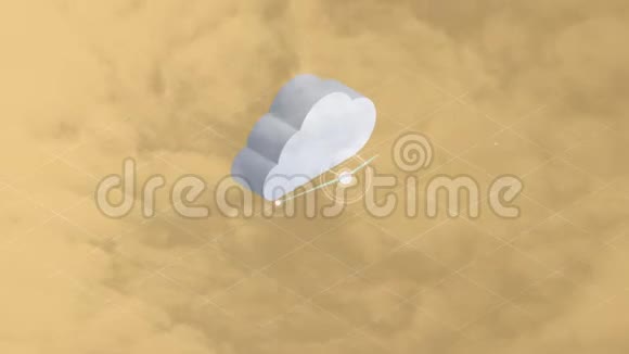 背景黄云上有网络连接的云视频的预览图