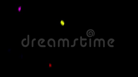 美丽的彩色纸拍效果漂浮在黑色背景上的场景中卢马马特视频的预览图