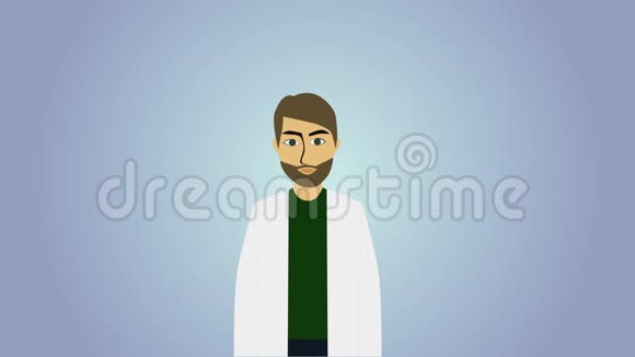 2D动画不同民族的医生出现穿白色工作服的成年人微笑保健和保健视频的预览图