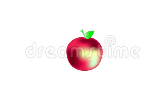 苹果和虫子白色背景上的动画视频的预览图
