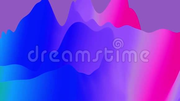 4k抽象循环奇妙的背景液体渐变油漆与内部辉光形成山丘或山峰改变视频的预览图
