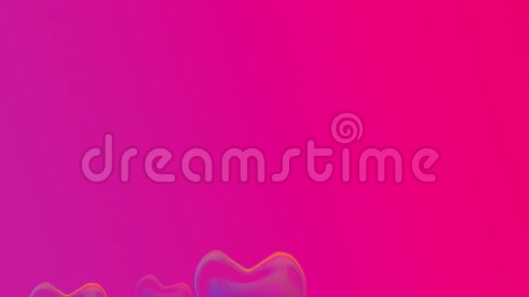 情人节的心泡泡浮在空间在粉红色的背景和复制空间视频的预览图