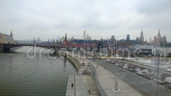 莫斯科克里姆林宫莫斯科市中心的一个历史悠久的地方视频的预览图