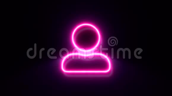 粉红色霓虹灯用户标志闪烁并出现在中心视频的预览图