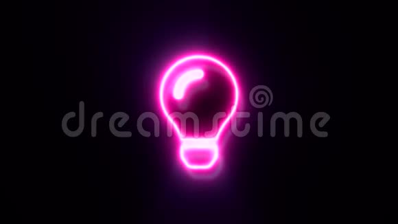 粉色霓虹灯灯灯标志闪烁并出现在中心视频的预览图
