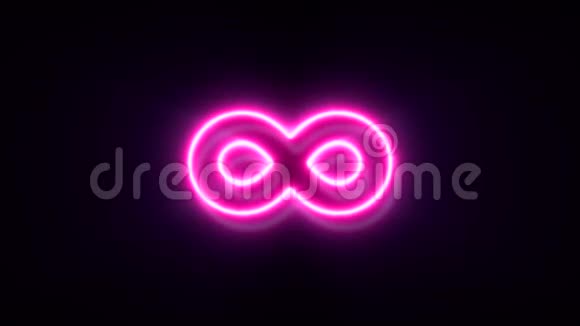 粉色霓虹灯无限号闪烁出现在中央视频的预览图