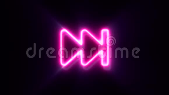 粉红色霓虹灯跳到下一个标志闪烁出现在中心视频的预览图