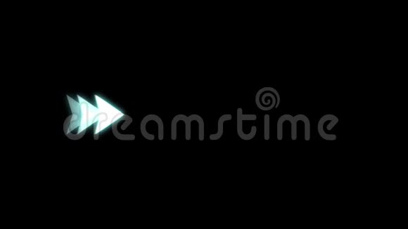 白色箭头快速向前的动画与蓝光效果的黑色背景视频的预览图