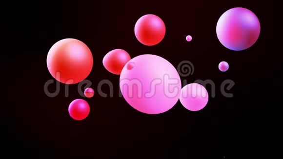 光滑的气泡动画内部红色辉光三维抽象背景与熔滴般的红蜡视频的预览图