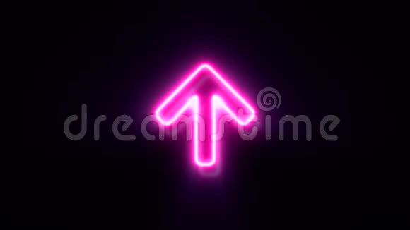 粉红色霓虹灯向上向下标志闪烁并出现在中心视频的预览图