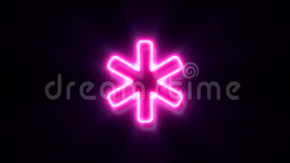 粉红色霓虹灯星号闪烁出现在中间视频的预览图