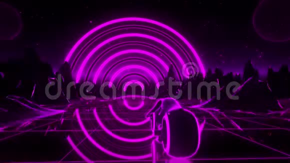 3D紫复合成波单车VJ环运动背景视频的预览图