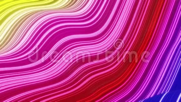 美丽的抽象的表面波浪背景彩虹颜色梯度挤压线作为条纹织物表面视频的预览图