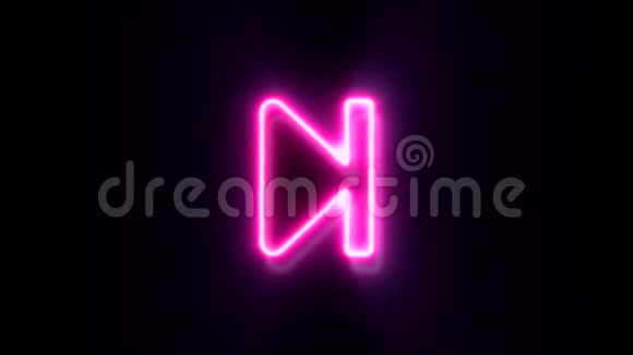 粉红色霓虹灯跳到下一个标志闪烁出现在中心视频的预览图