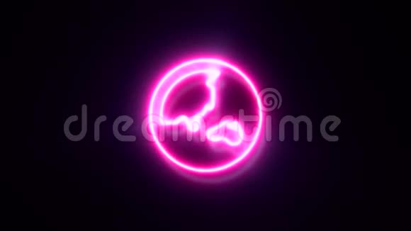 粉红色霓虹灯亚洲标志闪烁出现在中心视频的预览图