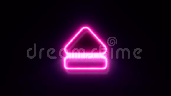 粉红色霓虹灯弹出标志闪烁出现在中心视频的预览图